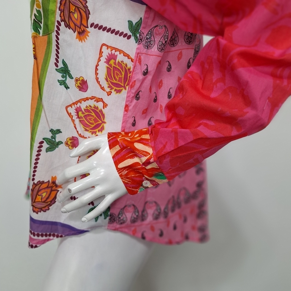 Sigrid Olsen Multicolor Boho Romantic Patchwork I… - image 7